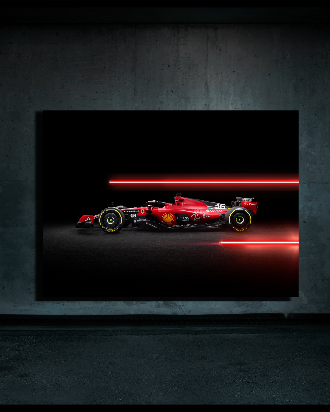 Ferrari F1 Neon Poster