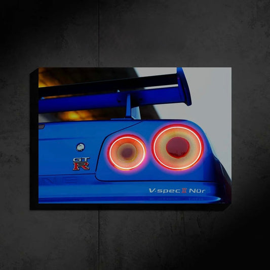 Nissan GTR R34 Neon Poster