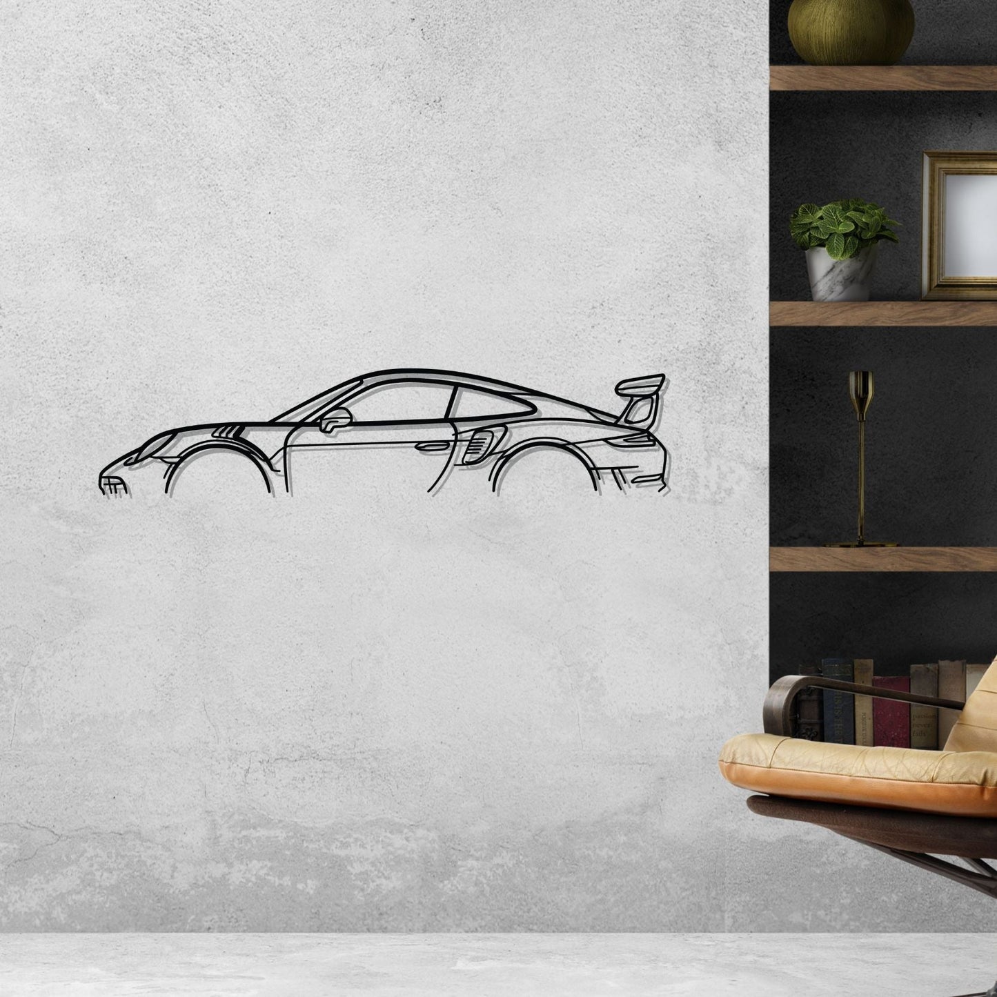 911 GT3 RS model 991 Classic Silhouette Metal Wall Art