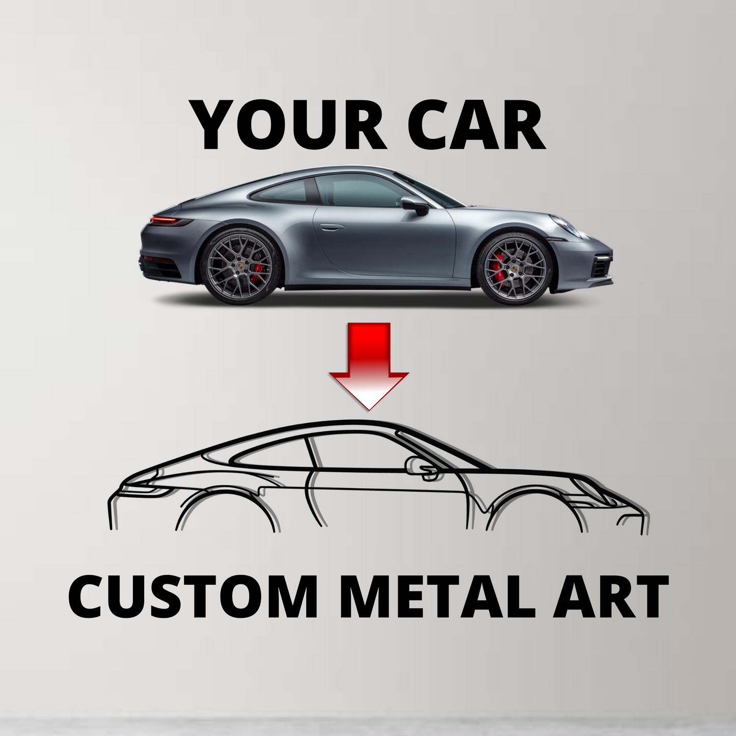 Custom Car Silhouette Metal Wall Art