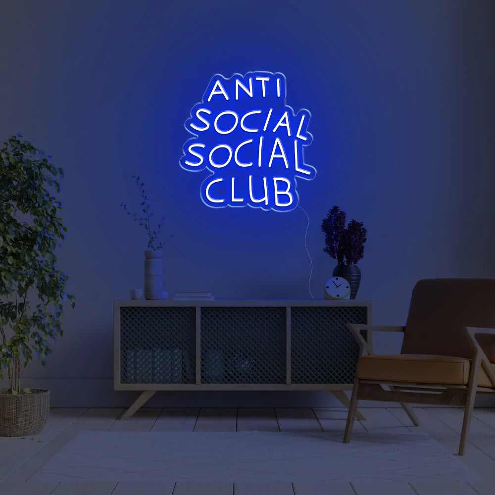 "Antisocial" Neon Sign