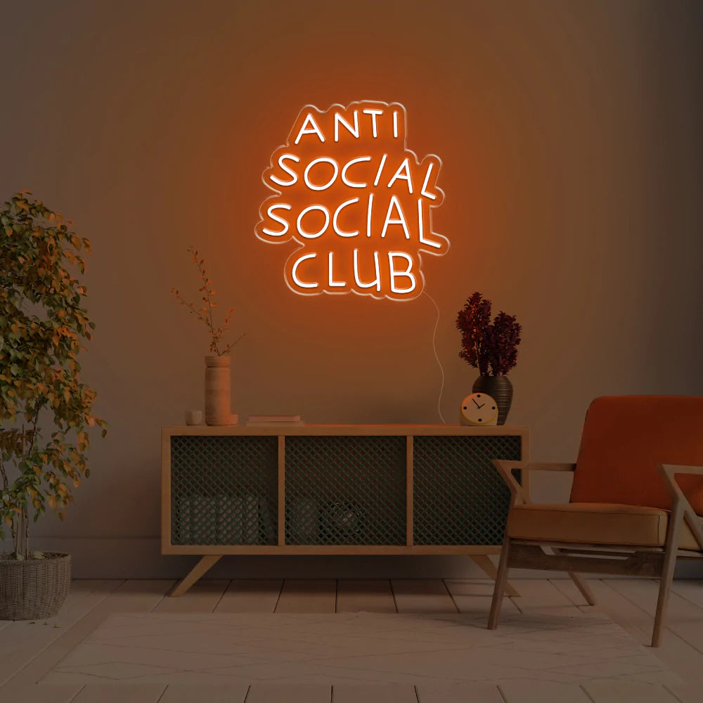 "Antisocial" Neon Sign