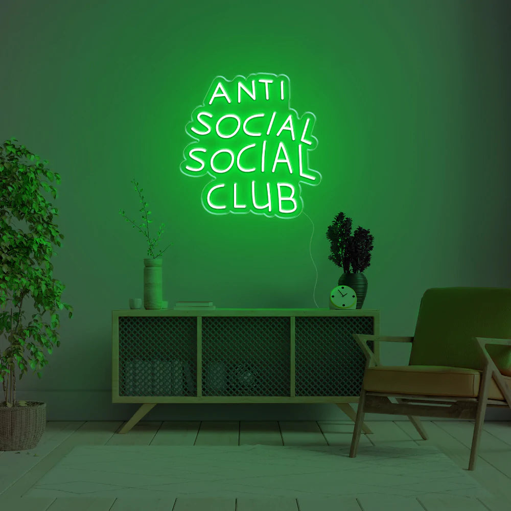 "Antisocial" Neon Sign