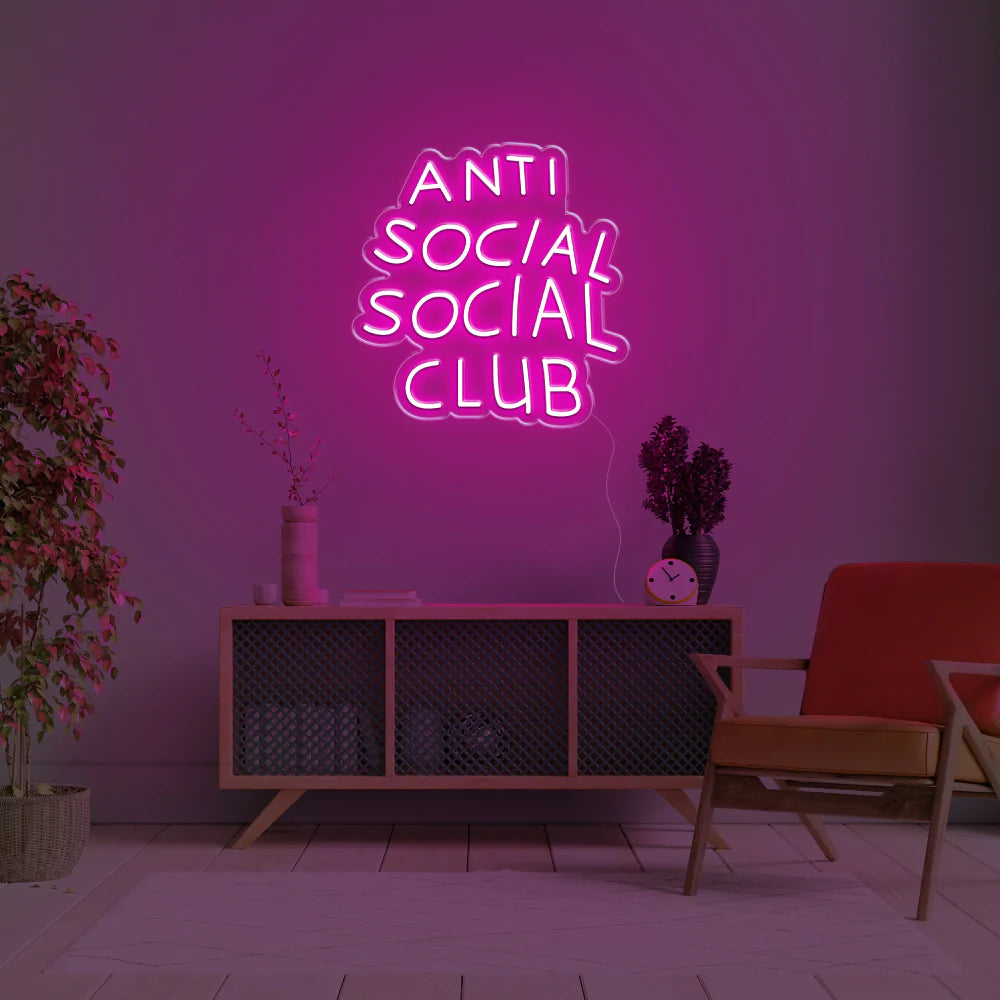 "Antisocial" Neon Sign