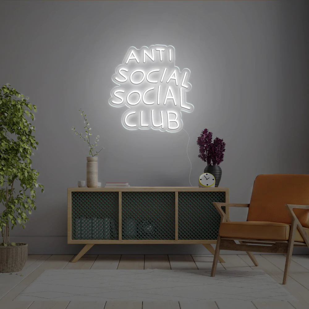 "Antisocial" Neon Sign