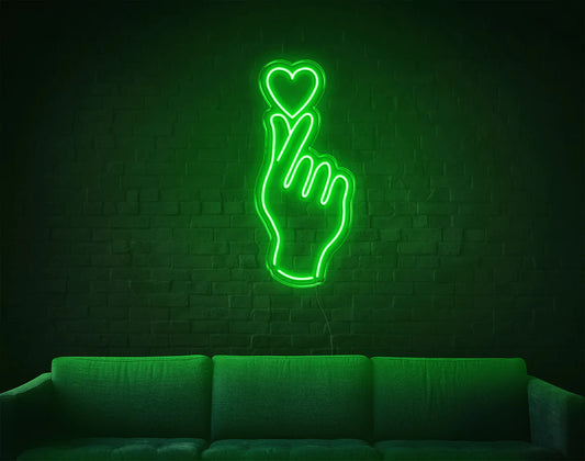 "Hand Heart UWU" Neon Sign