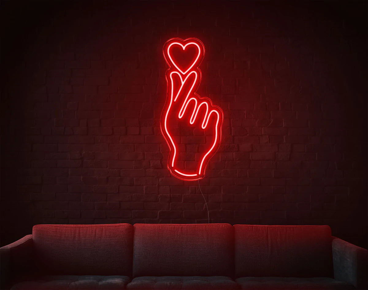 "Hand Heart UWU" Neon Sign