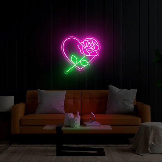 "Flower Heart" Neon Sign