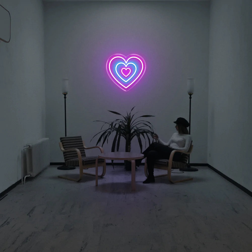 "Hearts" Neon Sign